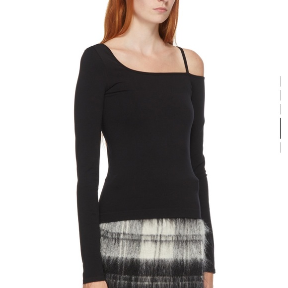 Helmet Lang black one-shoulder t-shirt - Picture 5 of 11